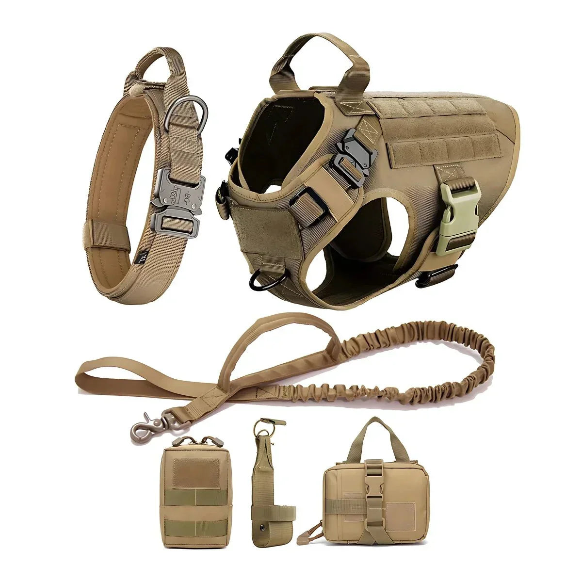 Heavy-Duty Tactical Dog Harness And Leash Set - Puparazzi Store