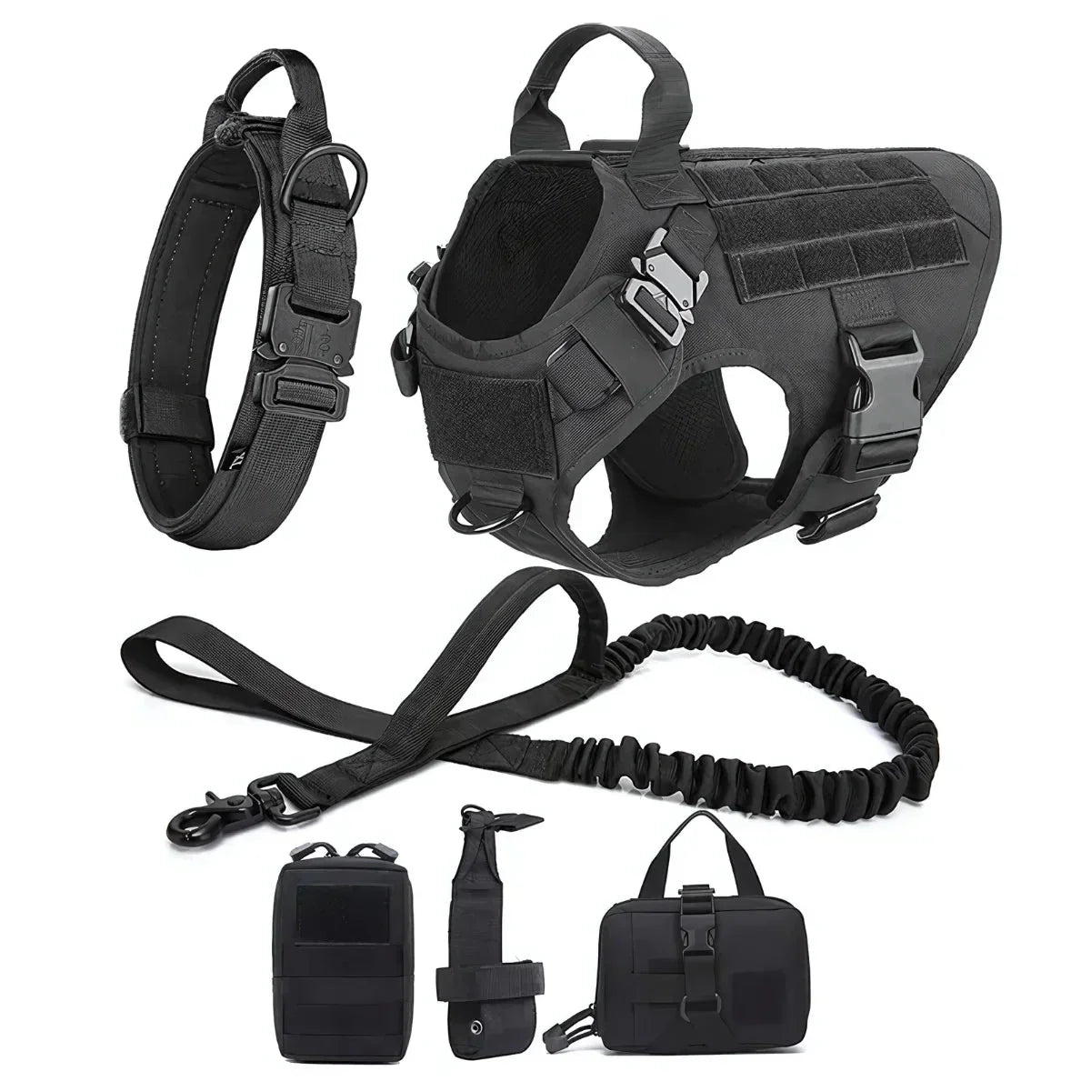 Heavy-Duty Tactical Dog Harness And Leash Set - Puparazzi Store