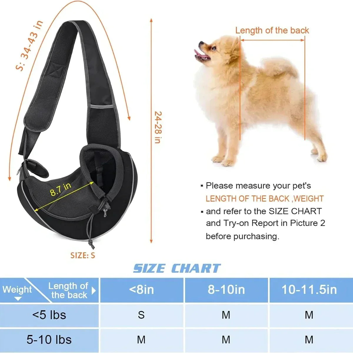 Reflective Pet Sling Carrier - Puparazzi Store